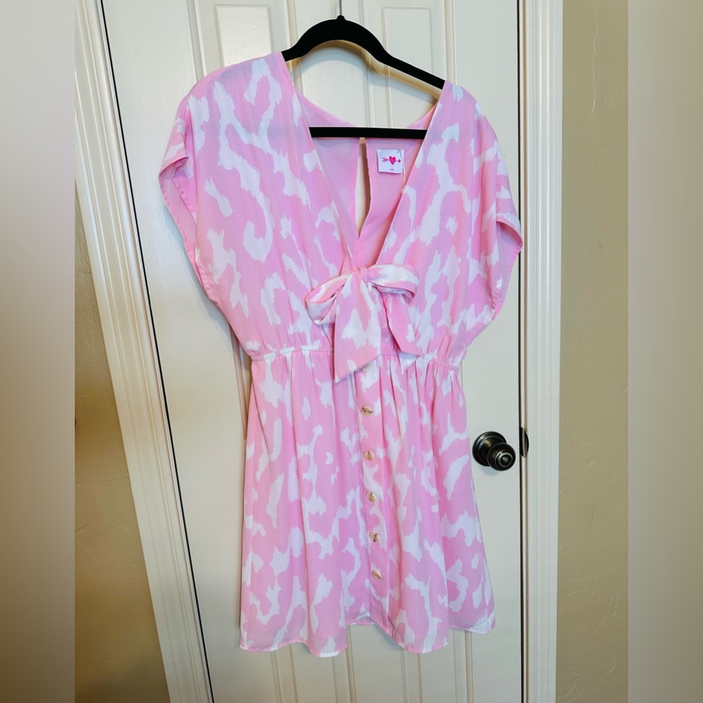 Buddy Love Connie Dress Pink Cheetah Bow